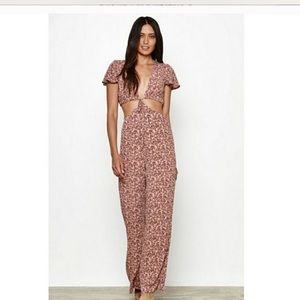 HONEY PUNCH NASTY GAL CUT OUT FLORAL JUMPSUIT